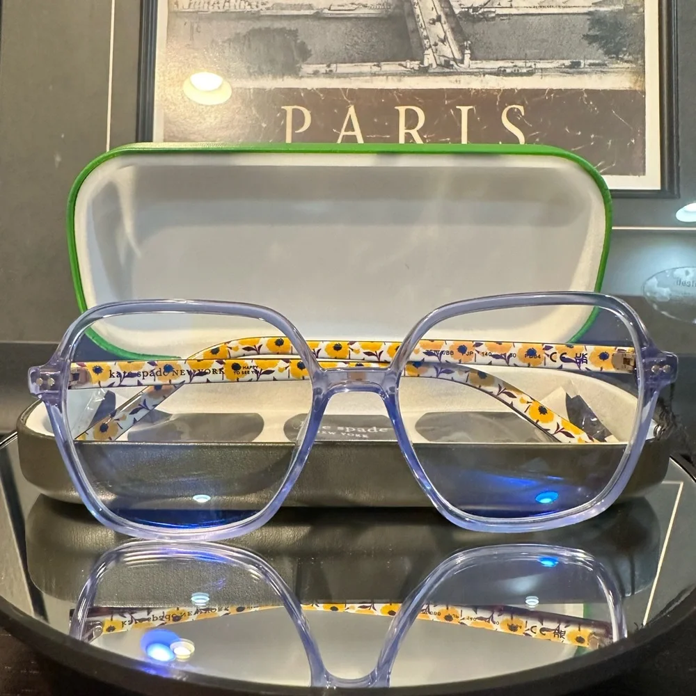 Kate Spade Zetta/BB Rectangular Reading Glasses, Blue Blockers - Picture 10 of 13